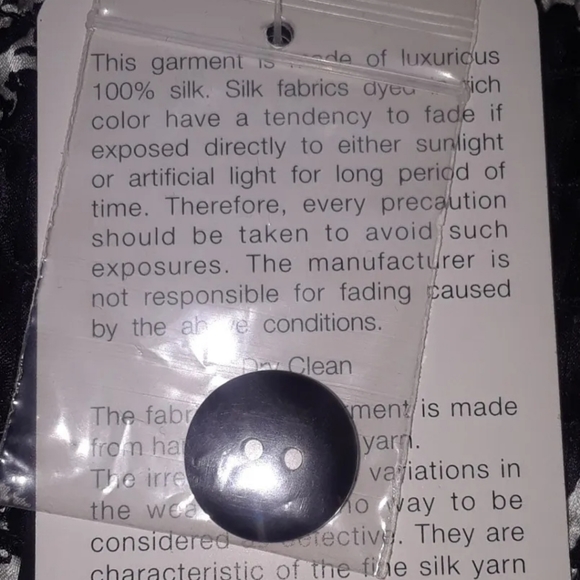 INC International Concepts 100% Silk Black Ruched Halter Top w/ Buttons Size 8 - Picture 5 of 5